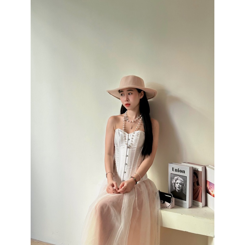 CORSET SATIN TRƠN SIẾT EO