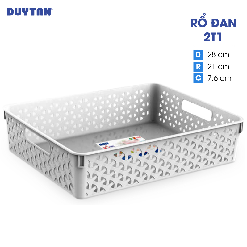 Rổ đan nhựa DUY TÂN Matsu 2T1 (28 x 21 x 7.6 cm) - 04489