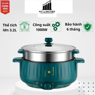 Nồi Lẩu Đa Năng 2 Tầng Bếp Điện Thông Minh Công Suất Lớn 1000W Kèm Giá Hấp Inox  KSGR  