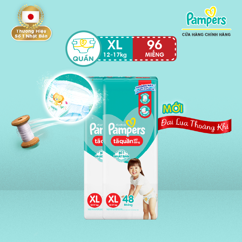 Combo 2 Tã/ Bỉm Quần PAMPERS Giữ Dáng Gói Đại Size M60/ L54/ XL48/ XXL44