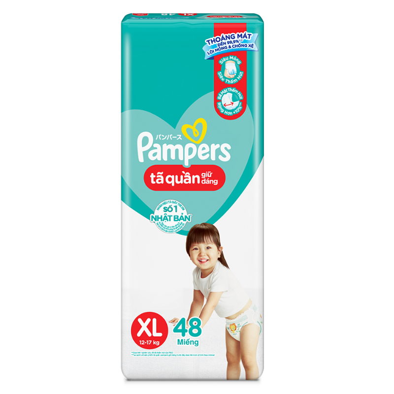 Combo 2 Tã/ Bỉm Quần PAMPERS Giữ Dáng Gói Đại Size M60/ L54/ XL48/ XXL44