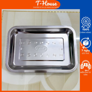 Khay inox hình nhữ nhật nhiều size , mâm inox cạn