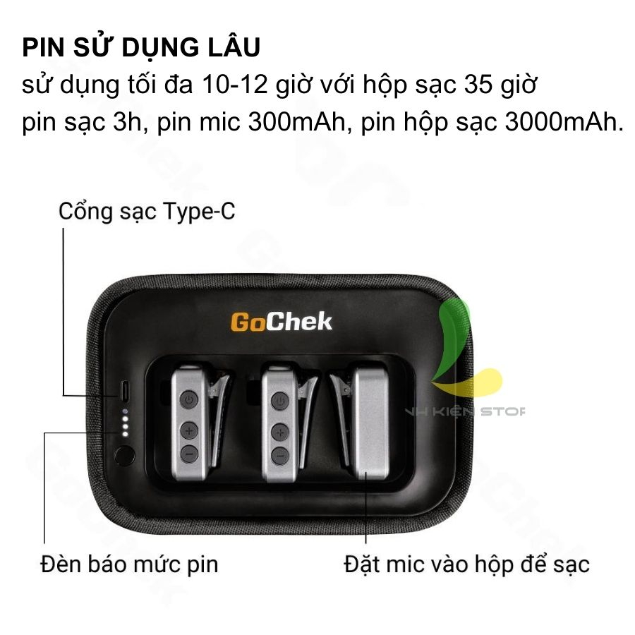 Micro thu âm không dây HOSAN gochek D Ultra Plus chuyên nghiệp tích hợp sử dụng đa thiết bị đa chức năng