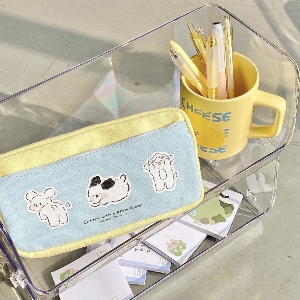 Túi bút blue doggie Tô Tại Tại  vải canvas hoạt tiết cún dễ thương  MBH04