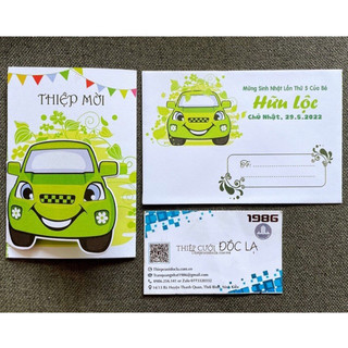 Thiệp Thôi nôi, sinh nhật, đầy tháng ô tô (chỉ nhận in nội dung từ 50 thiệp)