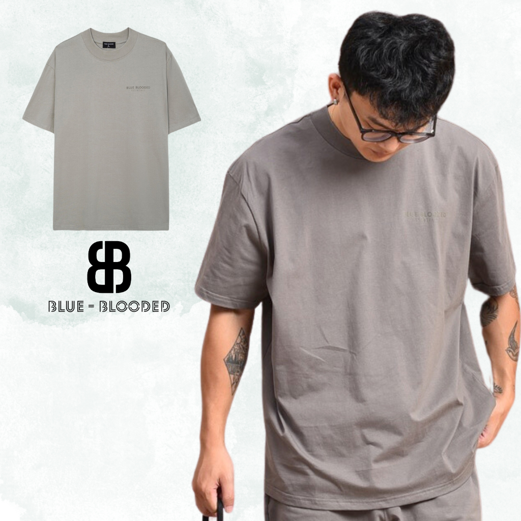 Áo Thun Local Brand Blue Blooded Unisex,Cổ Cao, Phông Cộc Tay Form Rộng, Chất Cotton thoáng mát