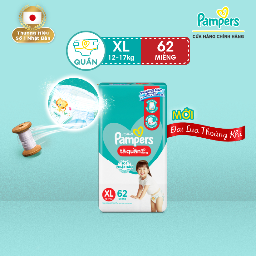 Tã/ Bỉm Quần PAMPERS Giữ Dáng Gói Cực Đại Size M74/ L68/ XL62/ XXL56