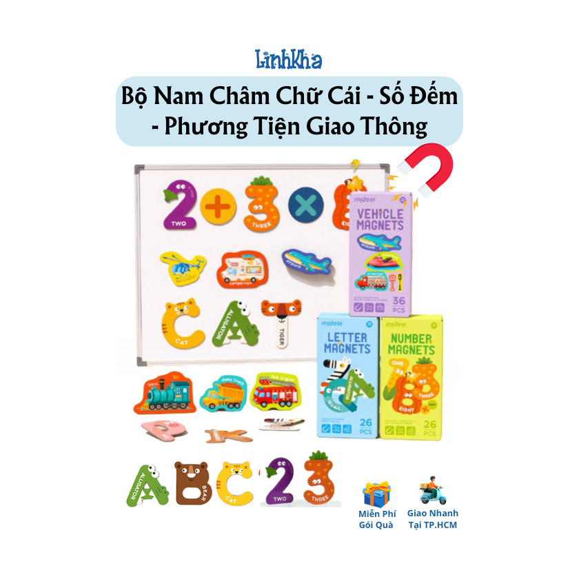 Bộ Chữ Cái và Chữ Số Nam Châm Mideer Letter Magnets Number Magnets