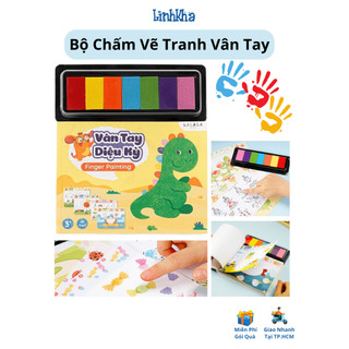 Bộ Chấm Vẽ Tranh Vân Tay Diệu Kỳ Gồm Tập Tô 41 Tờ và 7 Màu - Đồ Chơi Cho Bé Sáng Tạo - LalalaBaby