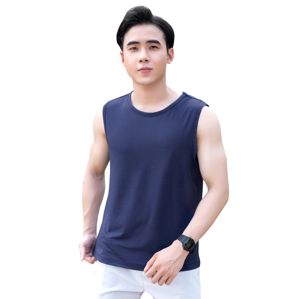 Áo Tank Top Nam Ba Lỗ Sát Nách Vải Thun Lạnh Coolmax Siêu Mát AVENTINO B1