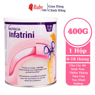 [Date T5/25] Sữa Bột Nutricia Infatrini Đức Lon 400g Dành Cho Các Bé Sinh Non, Sinh Thiếu Tháng, Nhẹ Cân, Suy Dinh Dưỡng