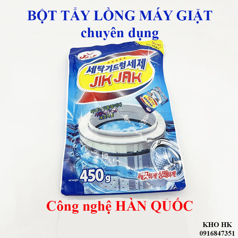 Bột tẩy vệ sinh lồng máy giặt Hàn Quốc JIKJAK - gói 450g Sandokkaebi TIKTAK