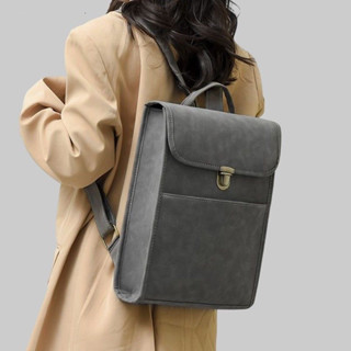 Balo da lộn đựng lap top sách vở dáng đứng, balo chống nước chống sốc phong cách Anh