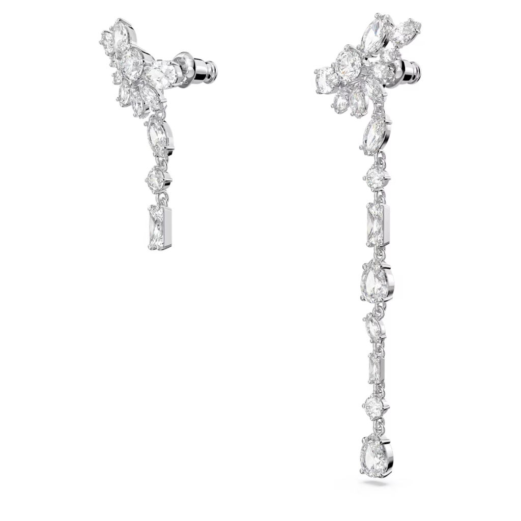 Khuyên tai nữ CDE Long White Gema Flower Silver Earrings CDE3079