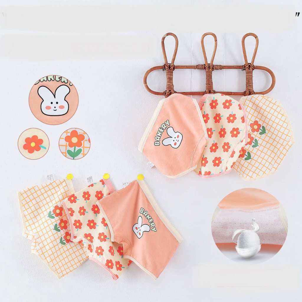 Chip tam giá bé gái chất cotton in hình đáng yêu nhiều họa tiết đũng lót 2 lớp thông hơi