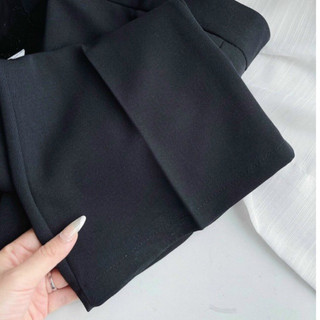 Quần Vải Loe Công Sở Cạp Cao Đen Đủ Size