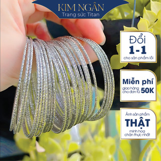 Vòng ximen kim cương nữ không khoá ximen titan nữ 1ly khong hoen gỉ -ximen bạch kim trang sức titan Kim Ngân