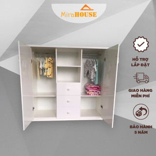 Tủ Nhựa Đài Loan Trẻ Em MIRA HOUSE Tiện Lợi Chịu Lực Tốt, Tủ Đựng Quần Áo Cao 1m24 dài 1m25 sâu 40cm