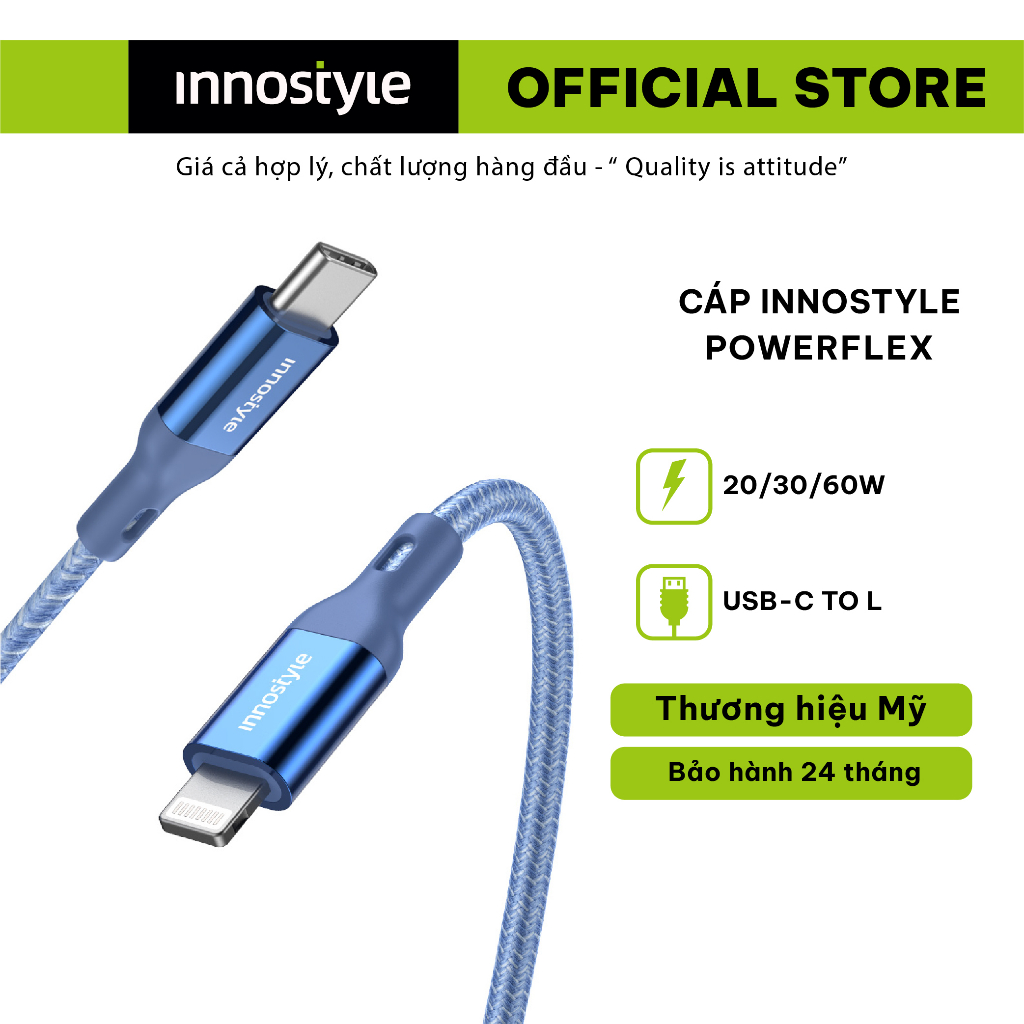 Cáp Innostyle PowerFlex USB-C to L 1.5M 20/30/60W (ICL150AL)