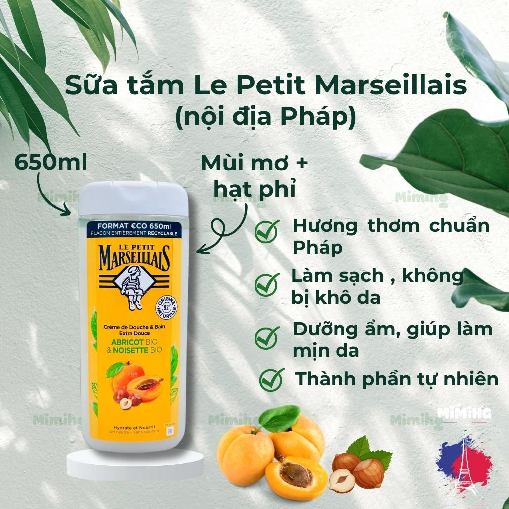 Sữa tắm Le Petit Marseillais 250ml - 650ml giúp da mềm mịn, mượt da, thơm đậm hương thơm Pháp_MiMi HG