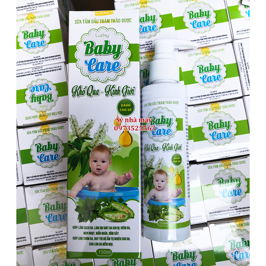 Nước tắm thảo dược Baby care cho bé sơ sinh chiết xuất thảo dược tự nhiên giúp mát da, ngừa rôm sảy