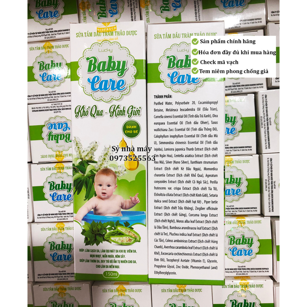 Nước tắm thảo dược Baby care cho bé sơ sinh chiết xuất thảo dược tự nhiên giúp mát da, ngừa rôm sảy