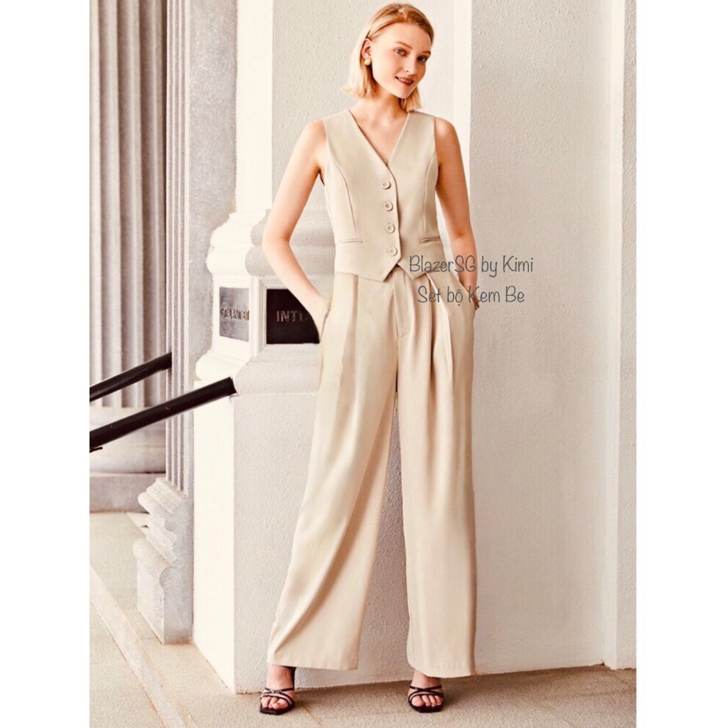 Set Bộ Gile Màu Trendy - Gile Nữ Hàng Chuẩn Phom Ôm Tôn Dáng - BLA23003