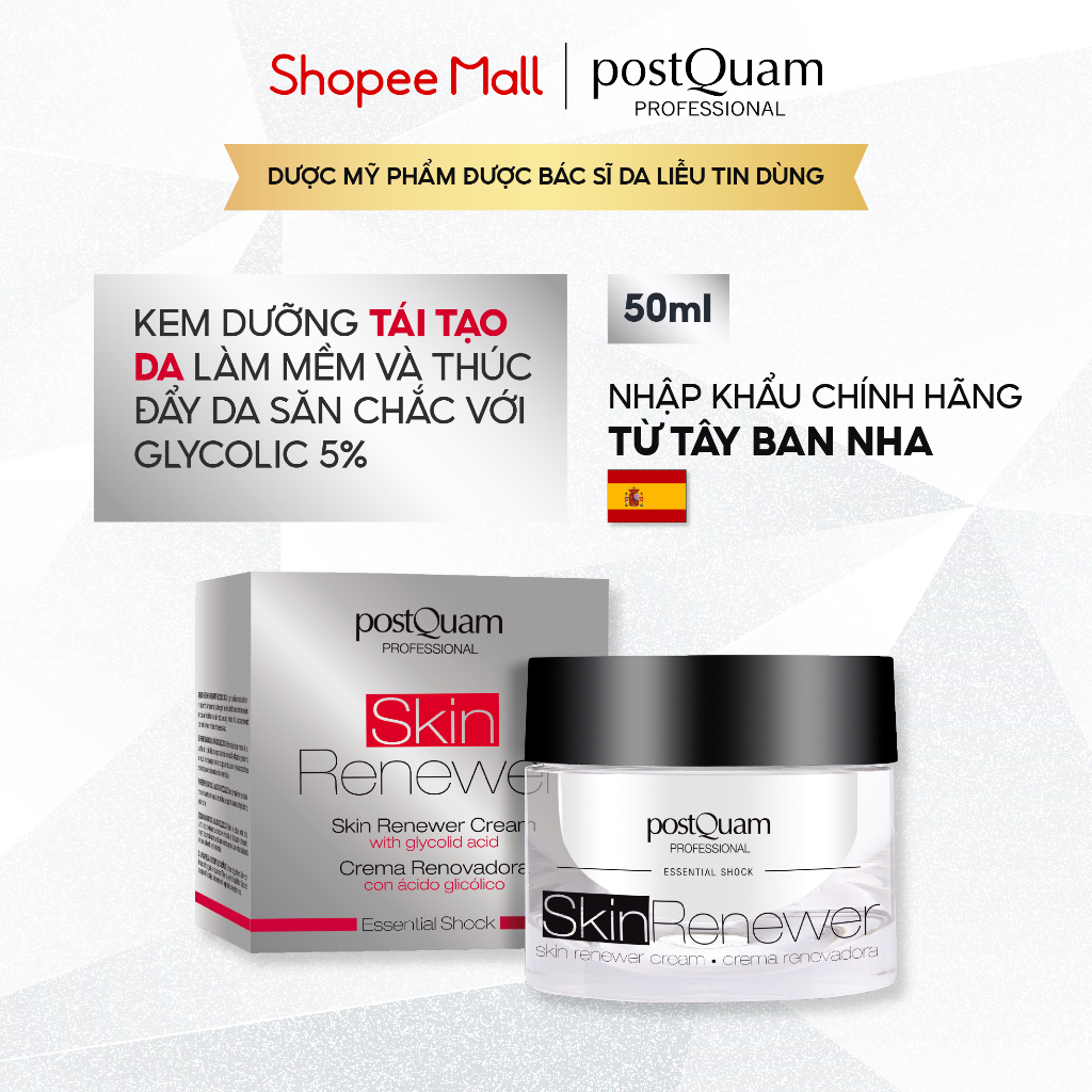 Kem Dưỡng POSTQUAM Skin Renewer Cream Thúc Đẩy Tái Tạo Da Mới Với Glycolic 5% 50ML Q51