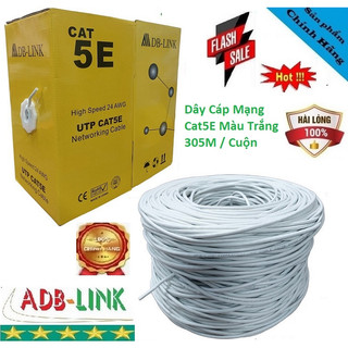 Dây Cáp Mạng Cat5E UTP 305M Cuộn ( Màu trắng ) ADBLink