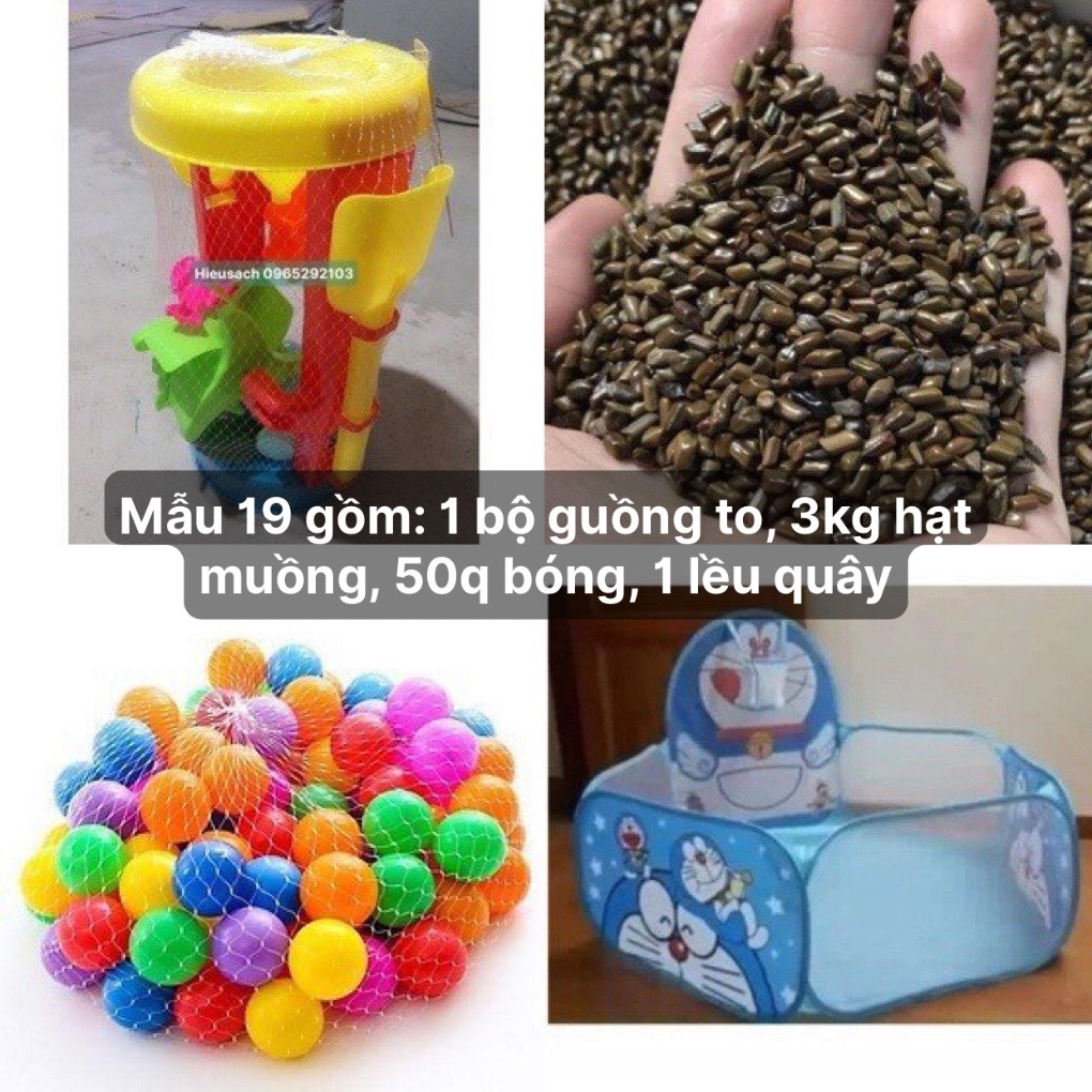 Combo Bộ Đồ Chơi Xúc Cát Hạt Muồng Kèm Khung Quây và hạt muồng