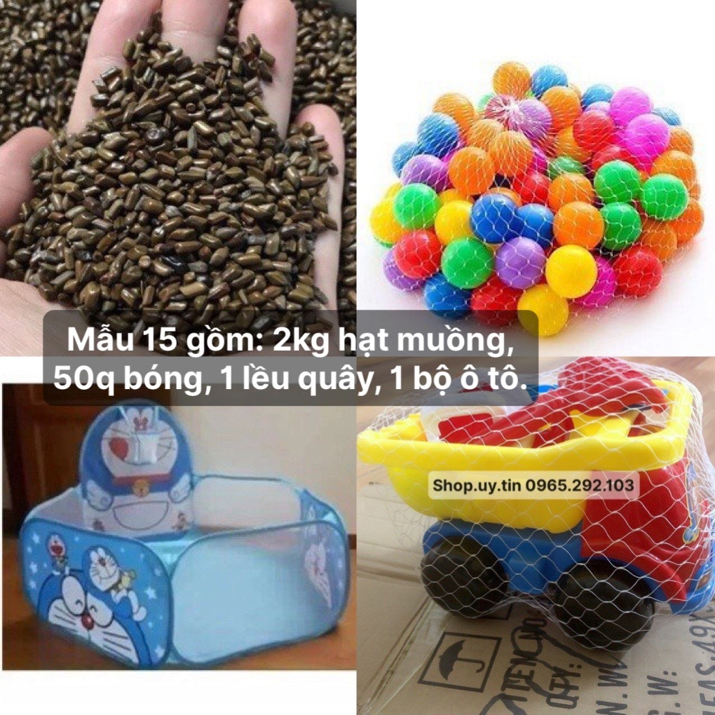 Combo Bộ Đồ Chơi Xúc Cát Hạt Muồng Kèm Khung Quây và hạt muồng