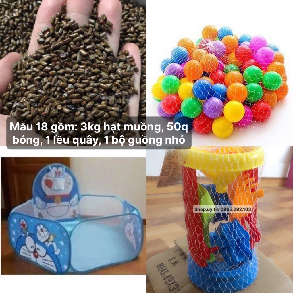 Combo Bộ Đồ Chơi Xúc Cát Hạt Muồng Kèm Khung Quây và hạt muồng
