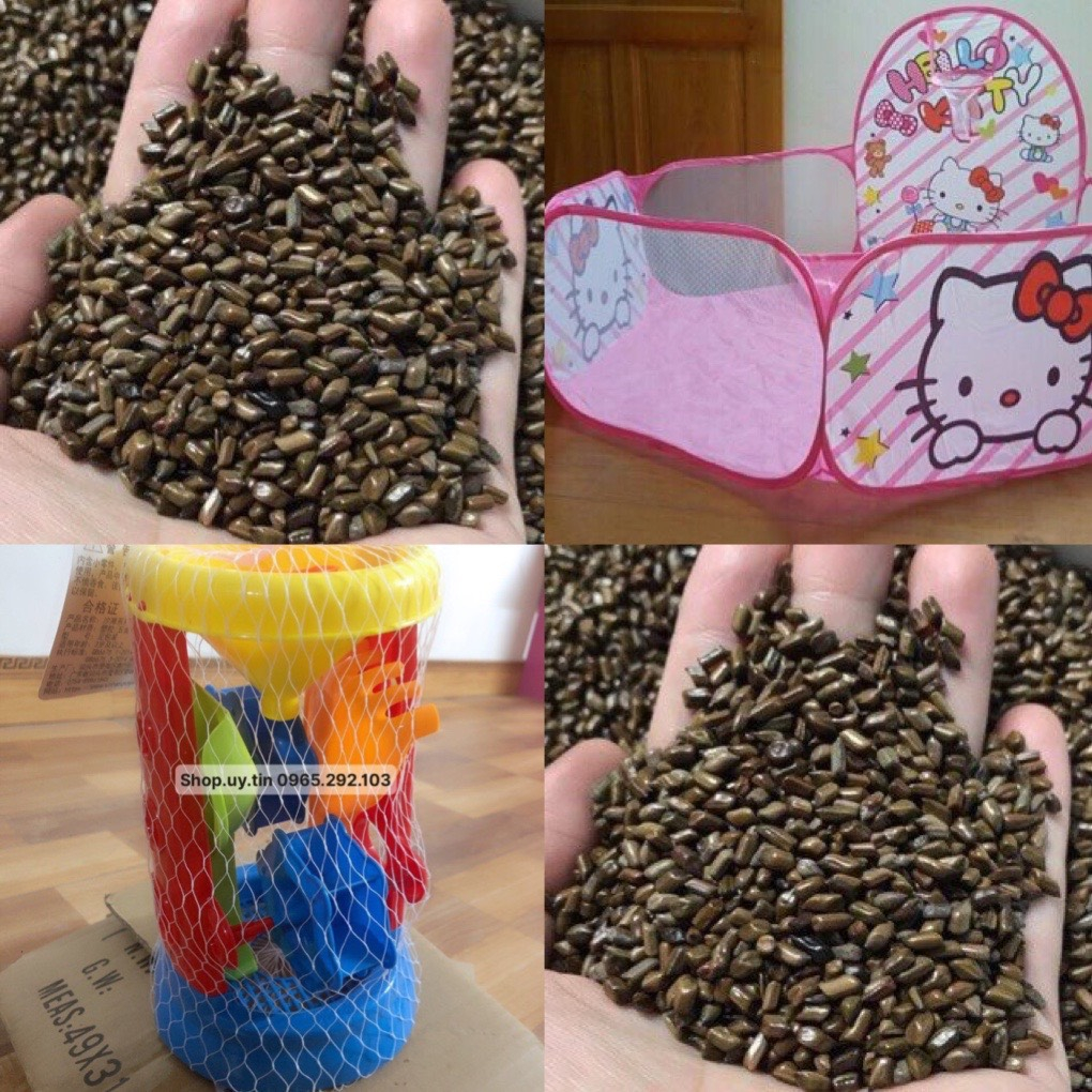 Combo Bộ Đồ Chơi Xúc Cát Hạt Muồng Kèm Khung Quây và hạt muồng