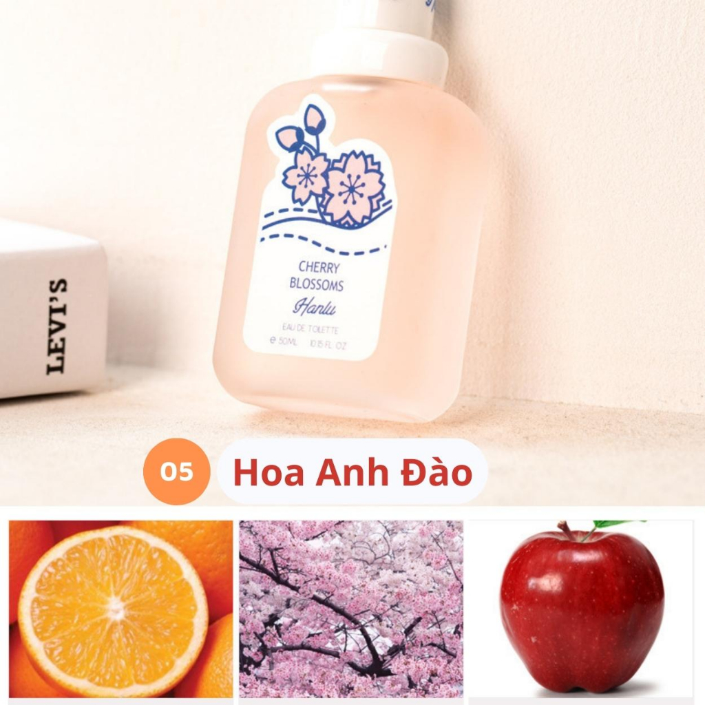 Bodymist Nam Nữ HanLu Chính Hãng, Xịt Thơm Body Mist 50ml Hương Trái Cây Ngọt Ngào Nhẹ Nhàng Siêu Quyến Rũ