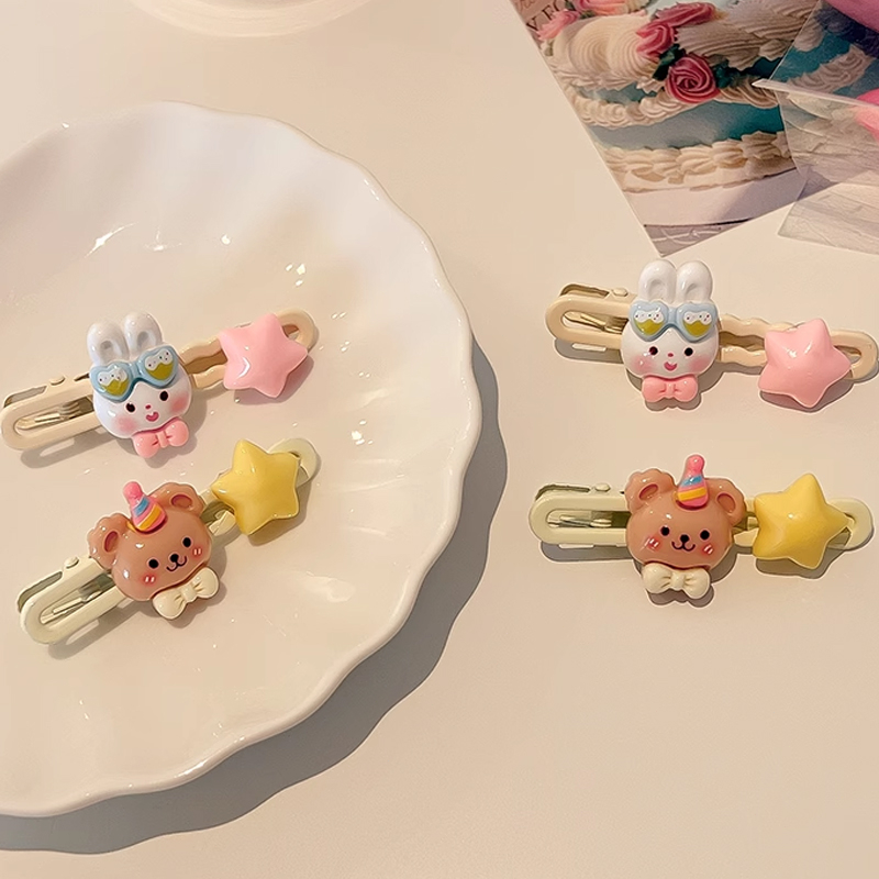 beautycoco🍊Kẹp Mỏ Vịt Hình Trái Tim / Gấu / Thỏ / Oval Nhỏ Nhắn Dễ Thương Cho Bé Gái