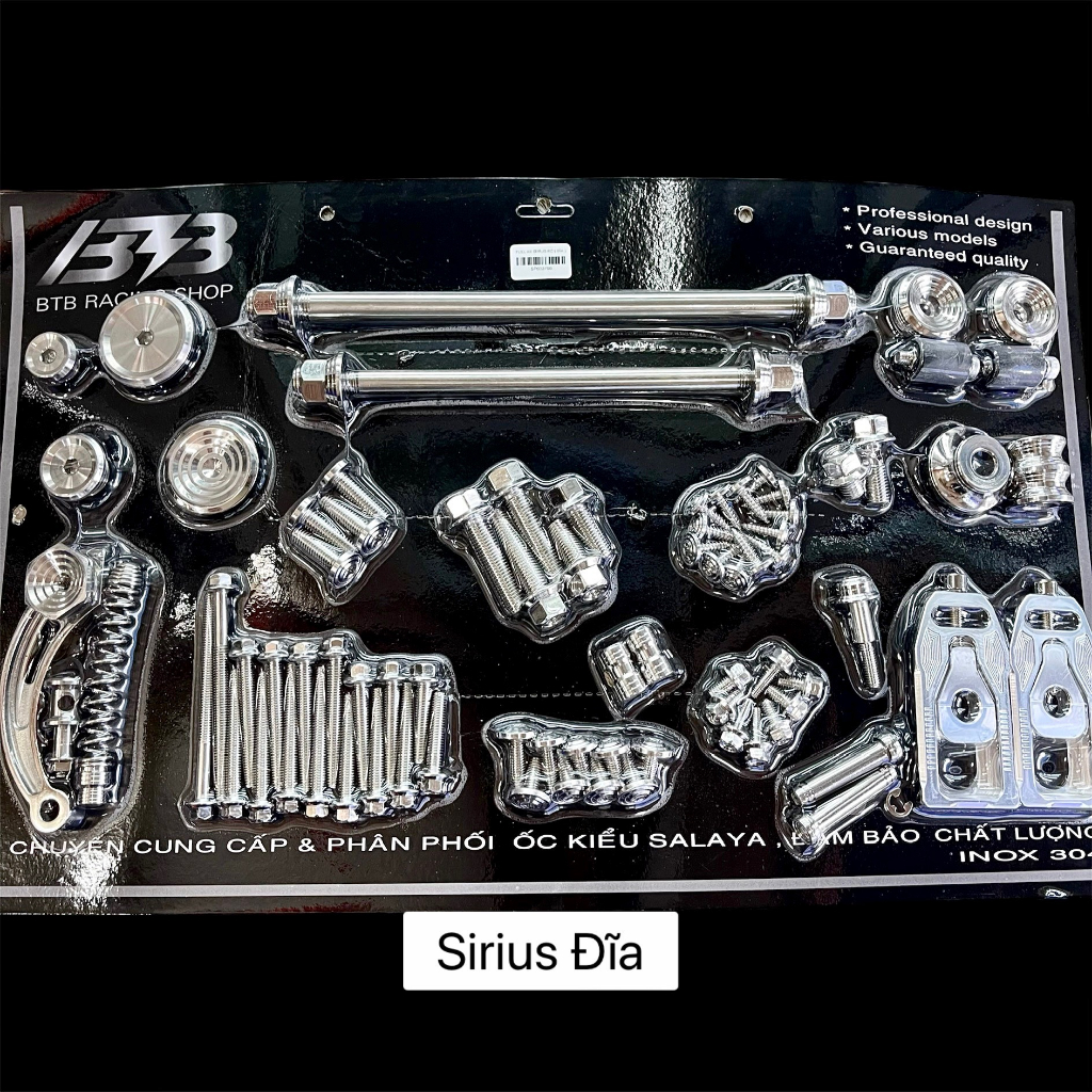 BỘ FULL XE ỐC SALAYA MẪU THÁI INOX 304 DÀNH CHO CÁC DÒNG XE