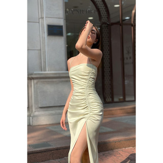 [LUASTUDIOS] Váy lụa 𝓟𝓲𝓷𝓴 𝓓𝓻𝓮𝓼𝓼 - váy lụa hai dây xẻ tà - đầm xẻ - váy lụa công sở