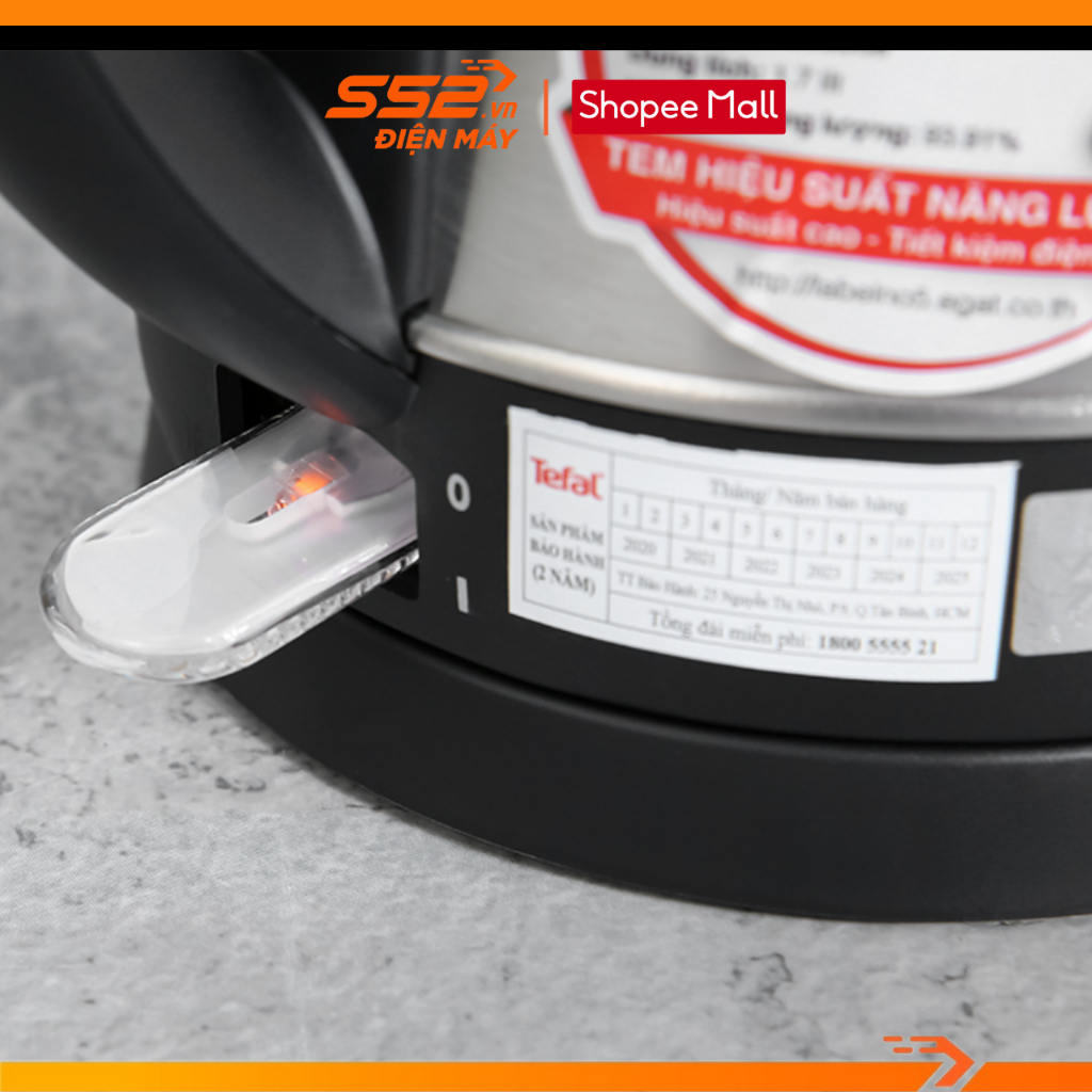 Ấm Đun Siêu Tốc, Bình Đun Nước Siêu Tốc Tefal KI800D68 - 1.7L - Hàng chính hãng