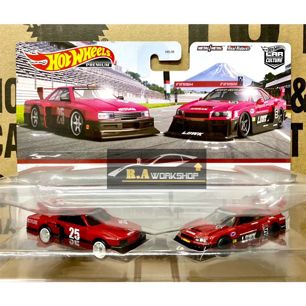 Hot wheels Chính Hãng mẫu xe Đặt biệt Twin Pack Nissan Skyline R34 LBWK & Silhouette
