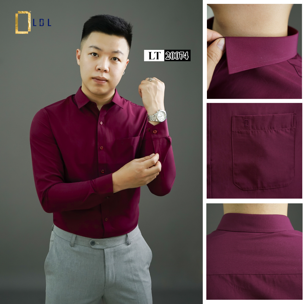 Áo Sơ Mi Dài Tay Trơn Có Túi Chất Liệu BAMBOO - Thấm Hút Mồ Hôi, Chống Nhăn Nhàu Thương Hiệu LDL