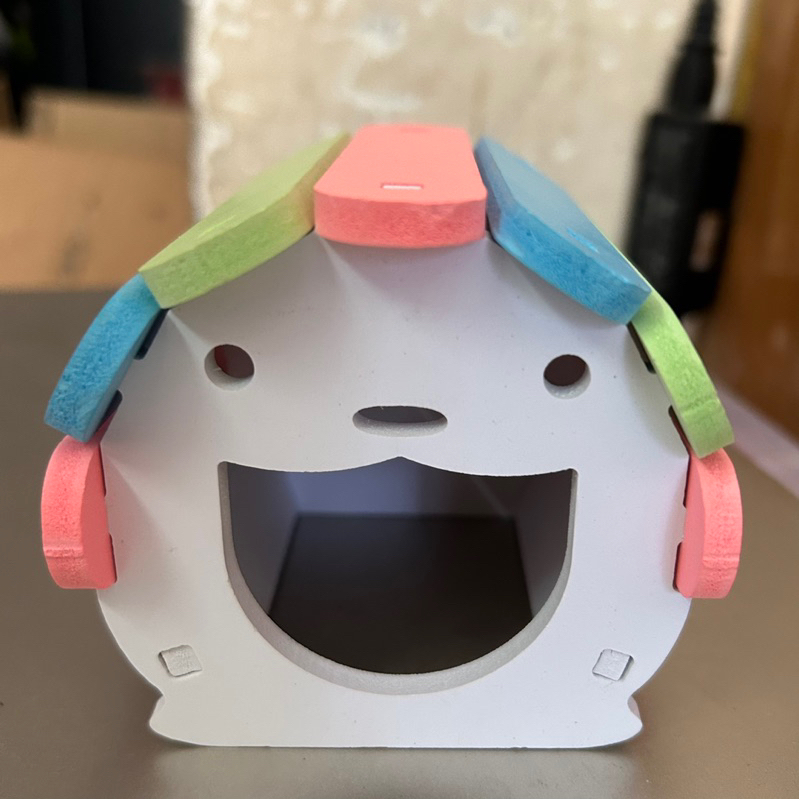 Nhà ngủ gỗ vòm tròn mặt gấu cho hamster