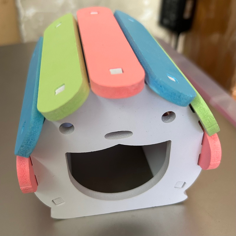 Nhà ngủ gỗ vòm tròn mặt gấu cho hamster