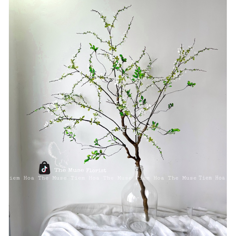 Cây Tuyết Mai 130CM - Cây Giả Decor Cao Cấp