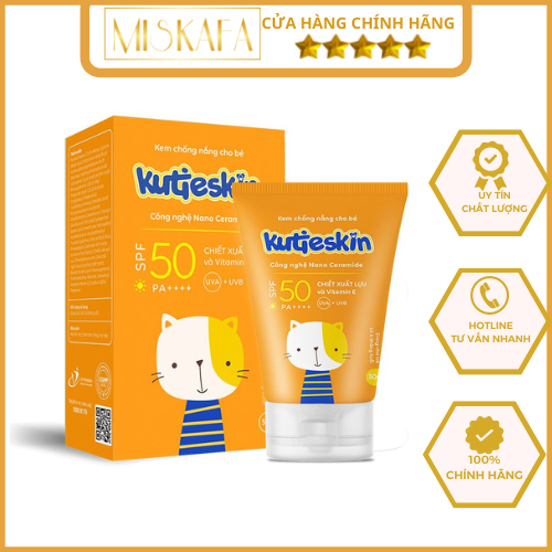 Kutieskin Kem chống nắng kutieskin, Kem chống nắng cho bé từ 6 tháng tuổi, SPF 50 PA++++ giúp bảo vệ da bé tối ưu