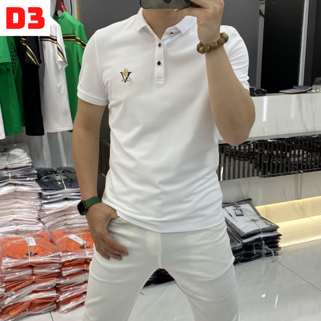 Áo Polo Nam thêu ngực chất cotton cá sấu CVC mặc thoáng mát, full size phân phối độc quyền