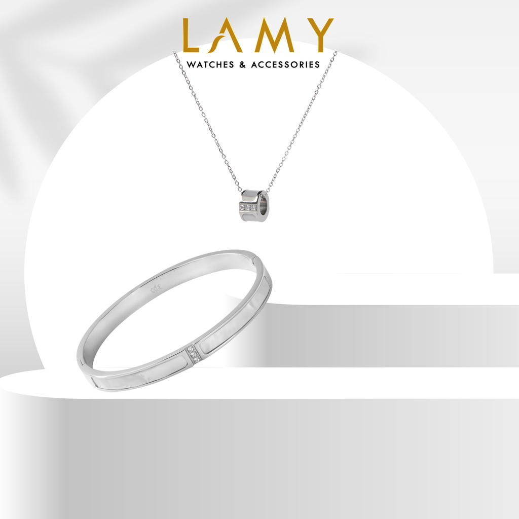 Bộ trang sức dây chuyền , vòng tay CDE Band Nirvana Silver