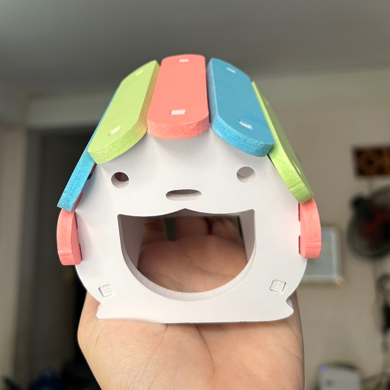 Nhà ngủ gỗ vòm tròn mặt gấu cho hamster