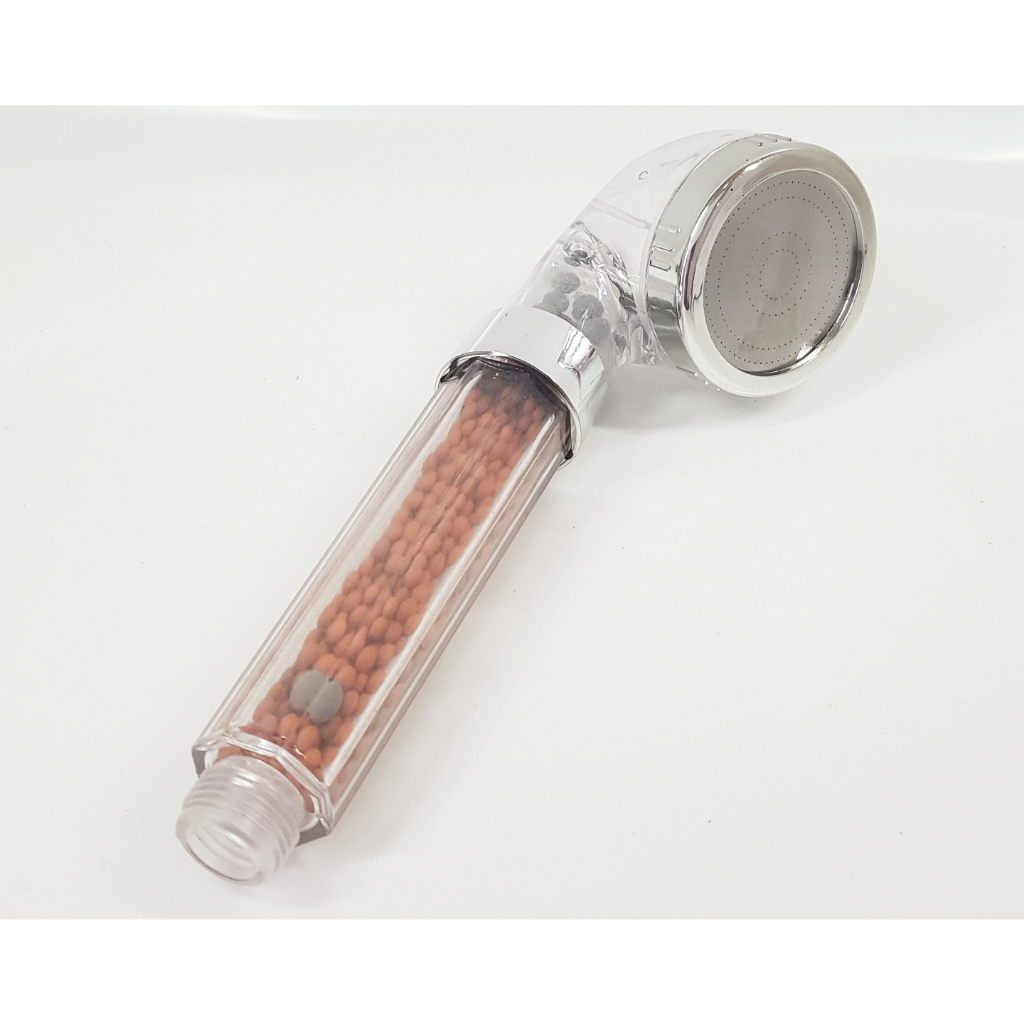 Đầu vòi hoa sen tăng áp  có hạt Nano lọc cặn, kháng khuẩn bằng nhựa trong_Kèm dây 1m5_Đế treo