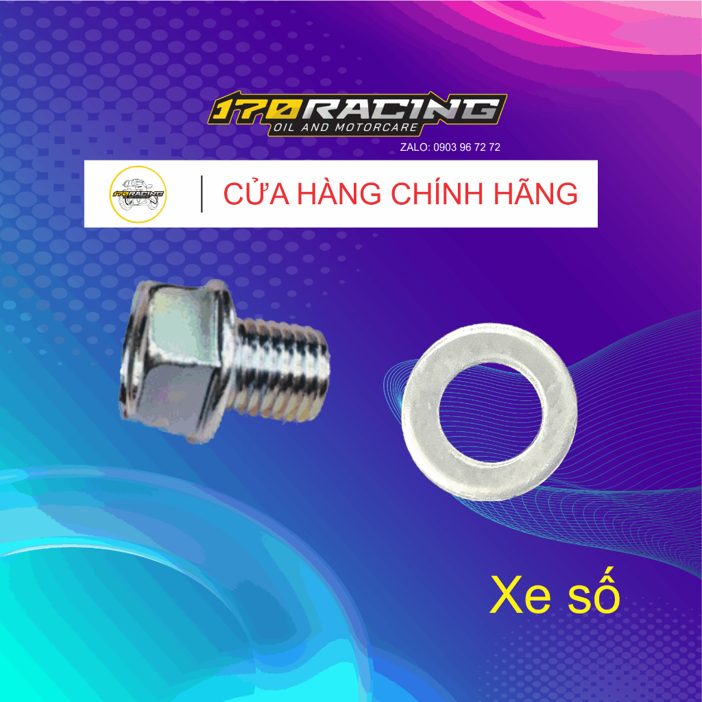 Combo Ốc xả nhớt máy + long đền cho Xe số, xe ga  Honda - Hàng chính hãng