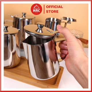 Ca đánh sữa inox cao cấp 304 có nắp đậy inox sáng bóng nhiều kích cỡ đủ size dung tích 350ml 600ml 1000ml 1500ml 2000ml